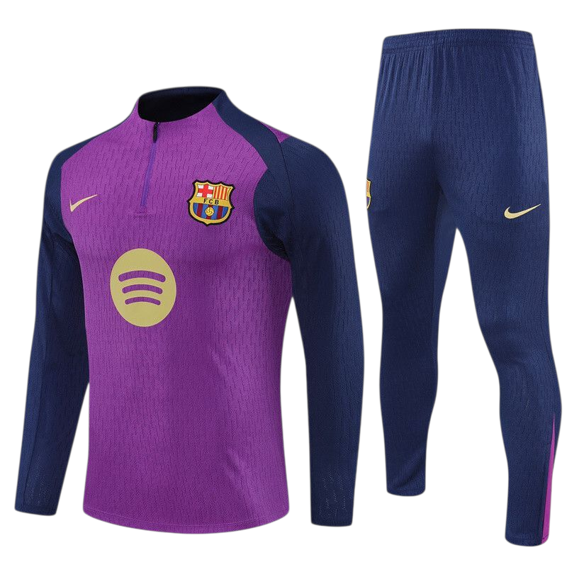 Barcelona 25/26 Nike Kids Tracksuit – Purple & Navy