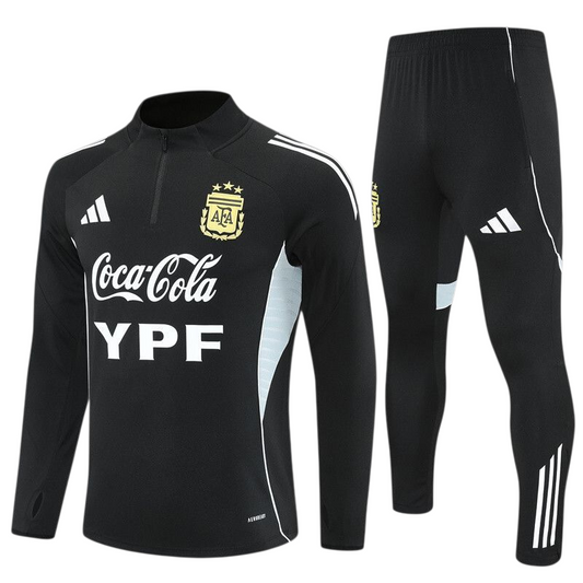 Argentina 25/26 Adidas Kids Tracksuit – Black & White