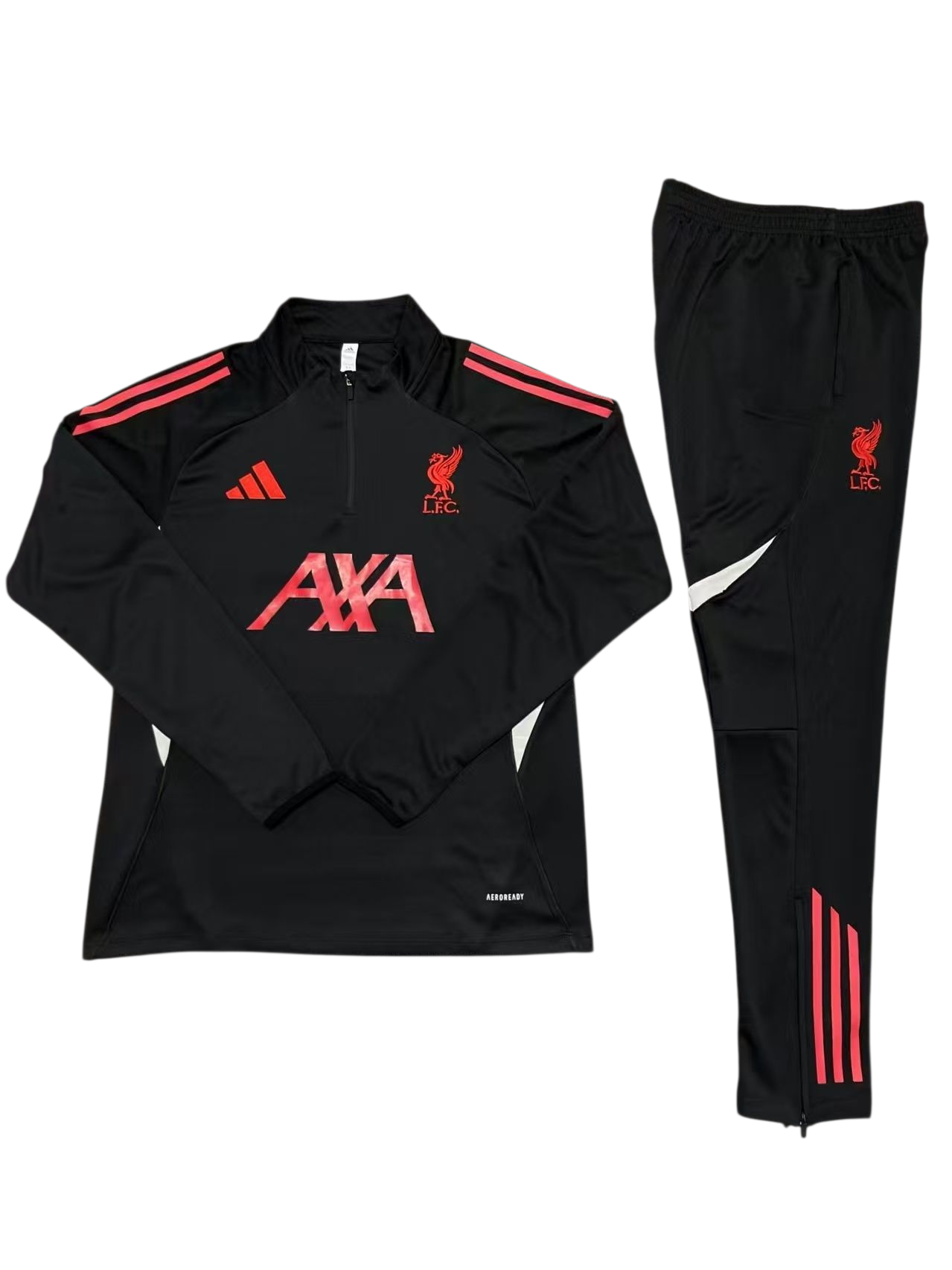 Liverpool 25/26 Adidas Kids Tracksuit – Black & Red