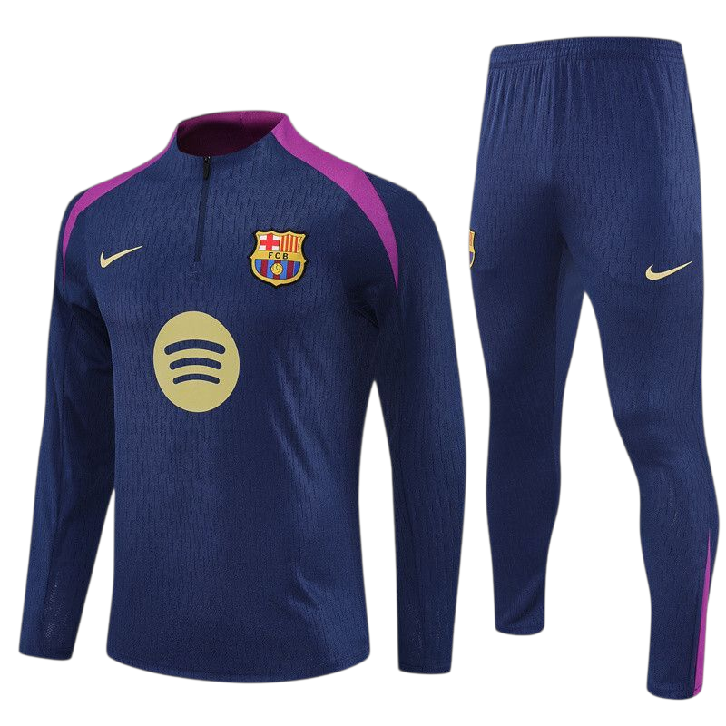 Barcelona 25/26 Nike Kids Tracksuit – Navy & Purple