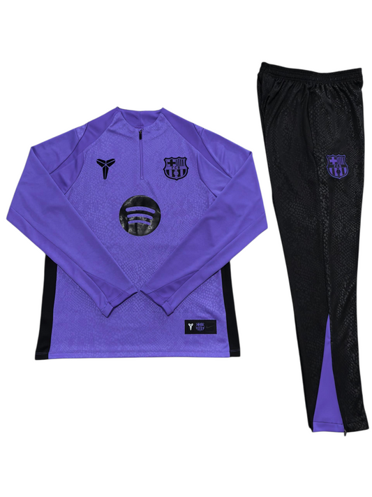 Barcelona 25/26 Nike Kids Tracksuit – Purple & Black