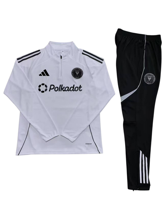Inter Miami 25/26 Adidas Kids Tracksuit – White & Black