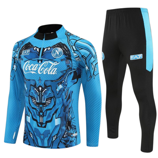 Napoli 25/26 EA7 Kids Tracksuit – Blue Graphic Design