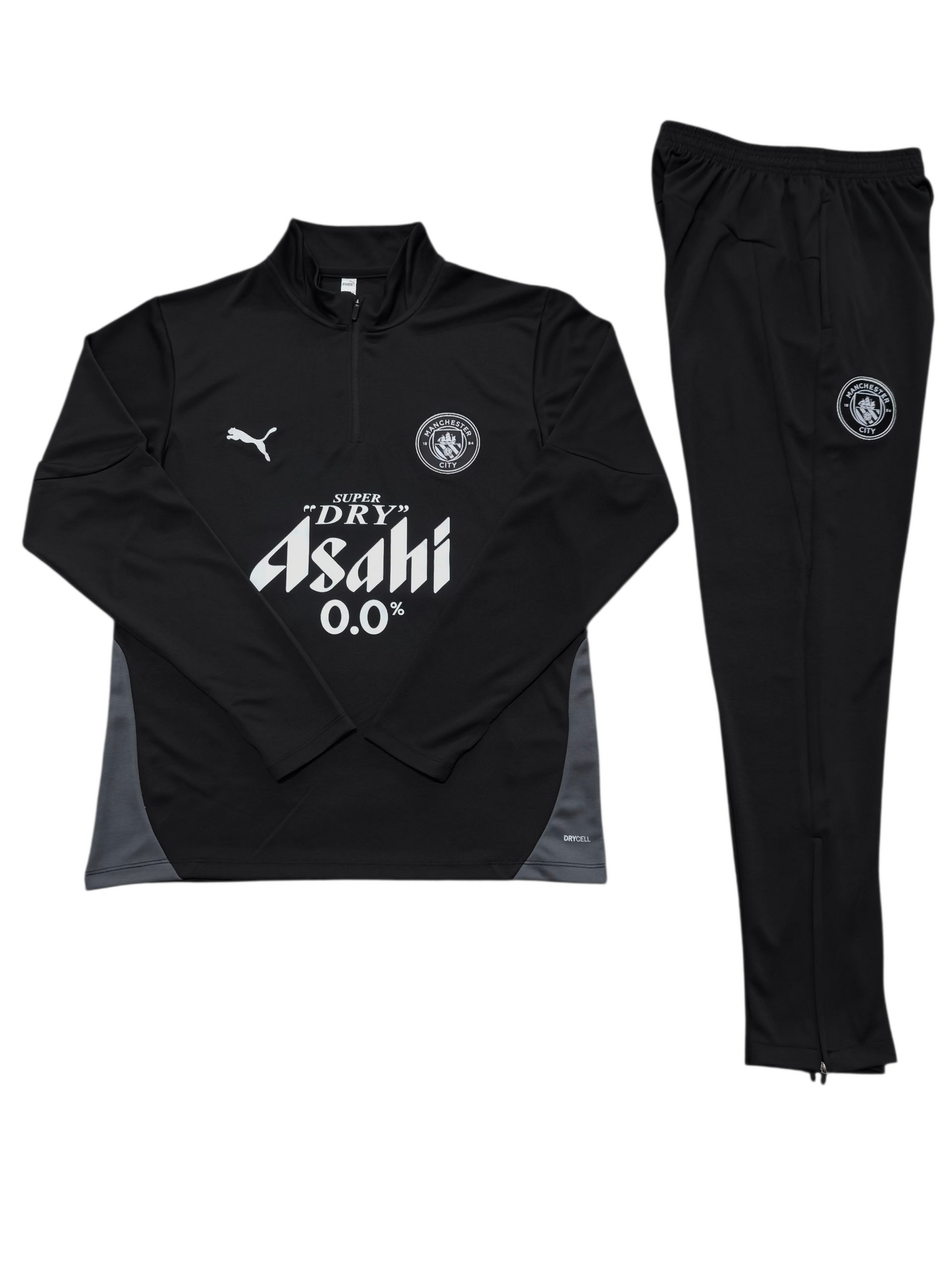 Manchester City 25/26 Puma Kids Tracksuit – Black & Grey