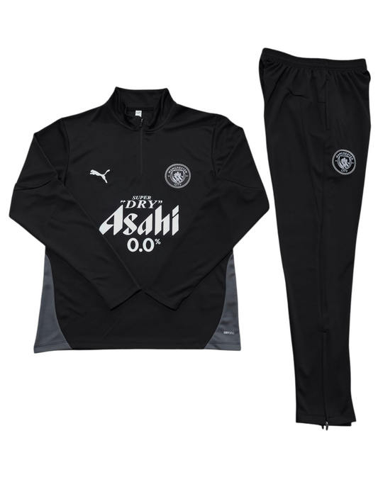 Manchester City 25/26 Puma Kids Tracksuit – Black & Grey