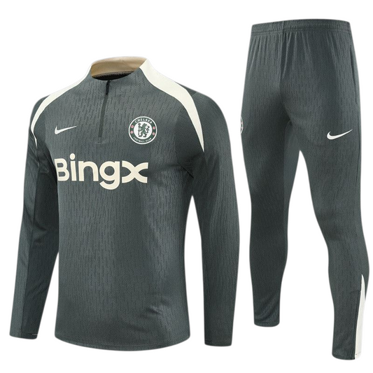Chelsea 25/26 Nike Kids Tracksuit – Dark Grey & White