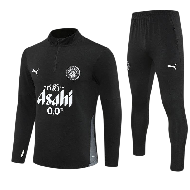 Manchester City 25/26 Puma Kids Tracksuit – Black & Grey
