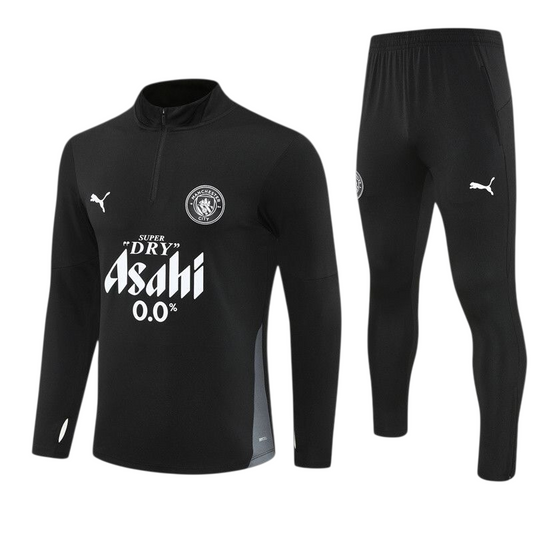 Manchester City 25/26 Puma Kids Tracksuit – Black & Grey