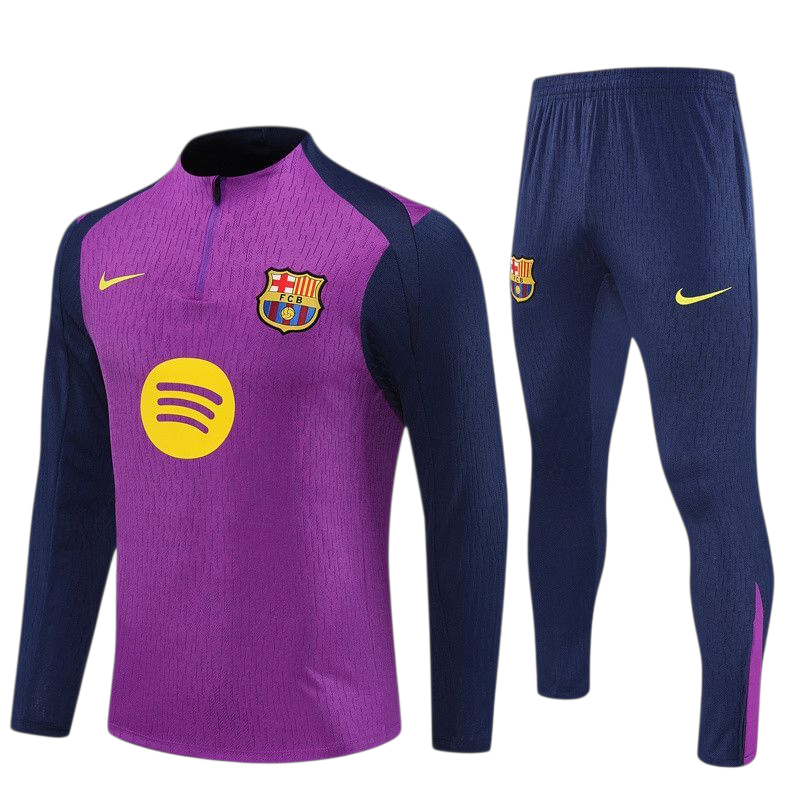 Barcelona 25/26 Nike Kids Tracksuit – Purple & Navy