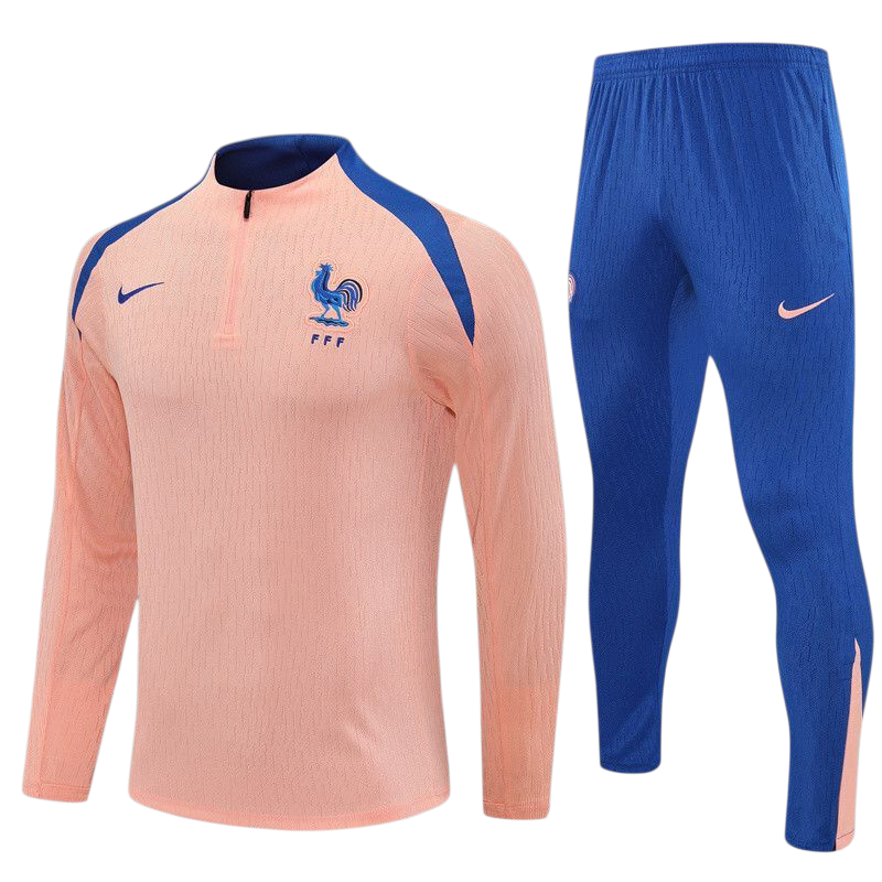 France 25/26 Nike Kids Tracksuit – Peach & Blue