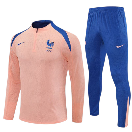 France 25/26 Nike Kids Tracksuit – Peach & Blue