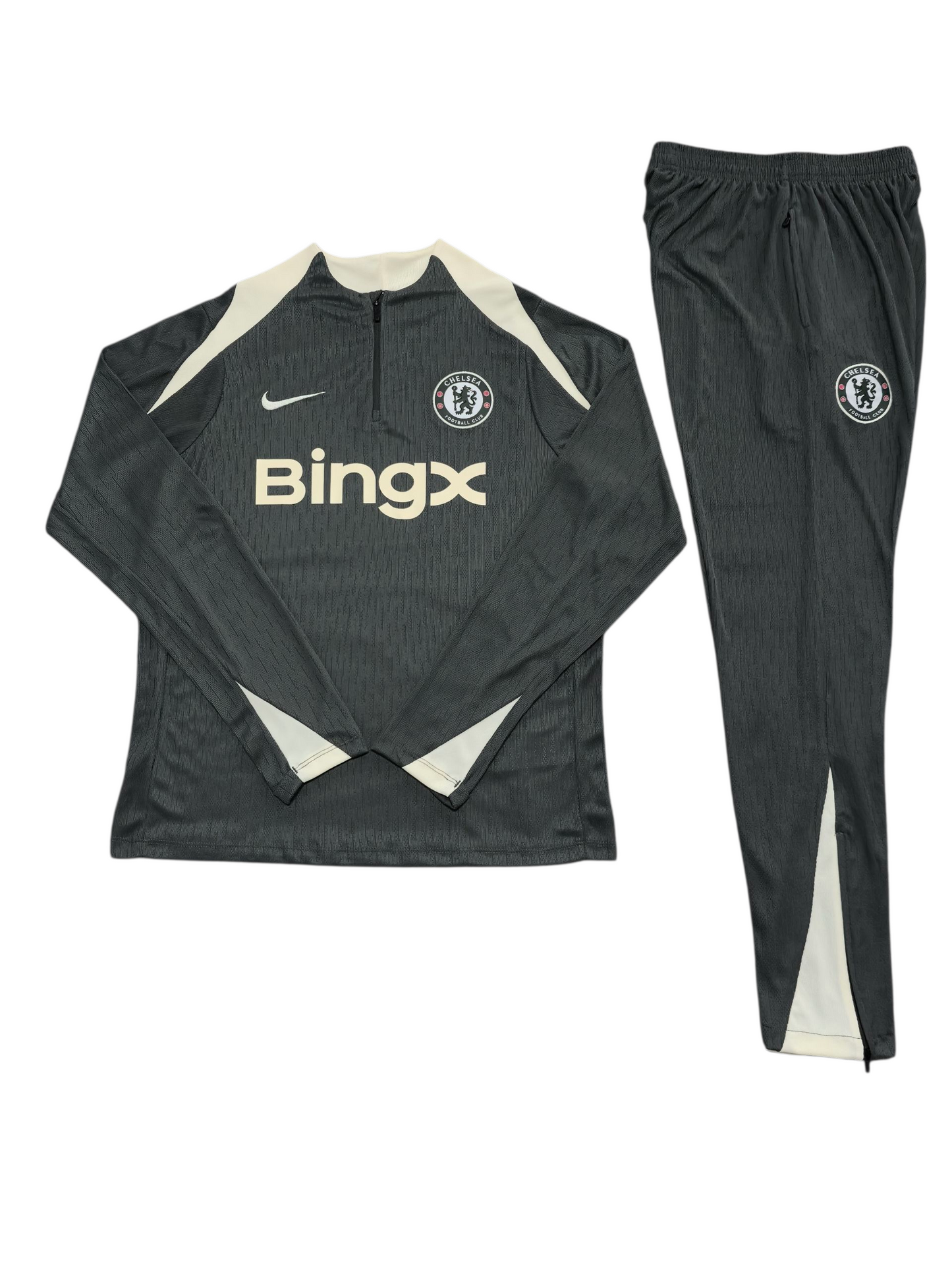 Chelsea 25/26 Nike Kids Tracksuit – Dark Grey & White