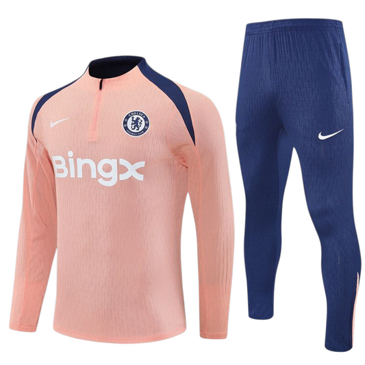 Chelsea 25/26 Nike Kids Tracksuit – Peach & Navy