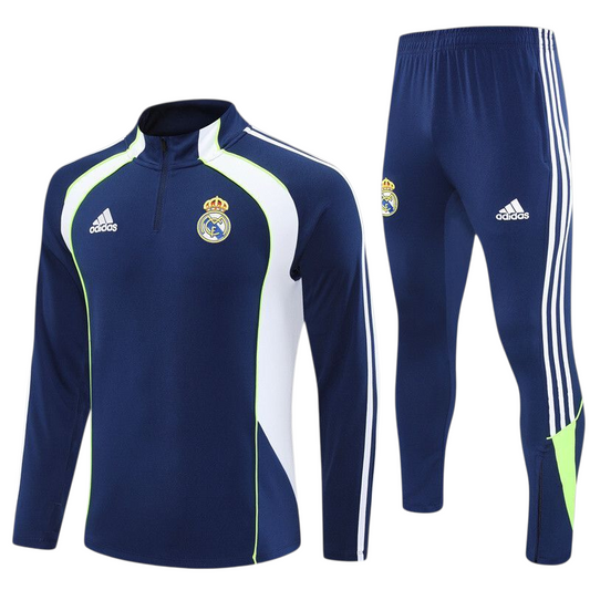 Real Madrid 25/26 Adidas Kids Tracksuit – Navy & White