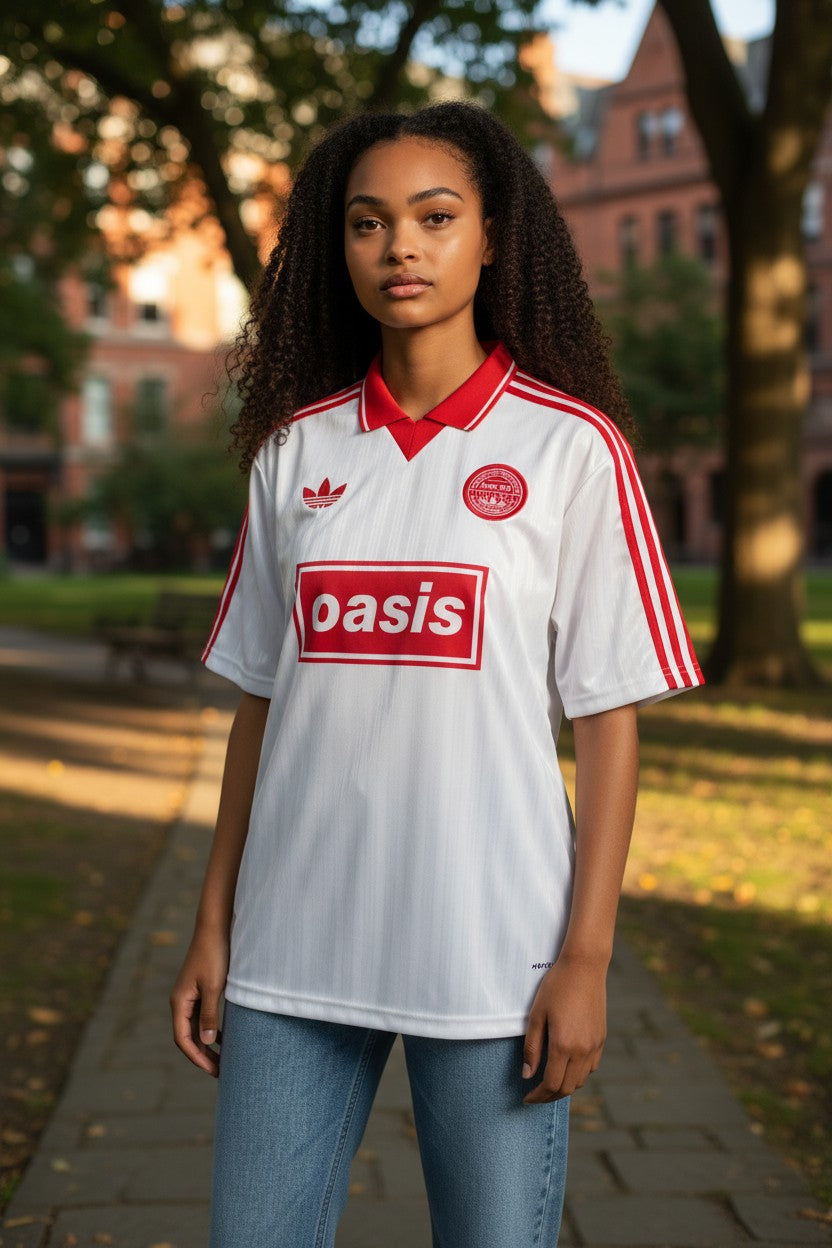 Adidas X Oasis 25/26 Band Football Jersey - White & Red